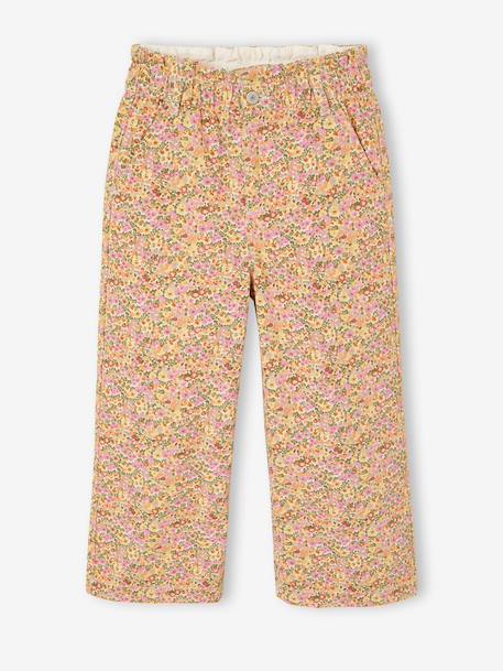 Wide-leg paperbag leopard print trousers for girls beige+chocolate+multicoloured+vanilla 