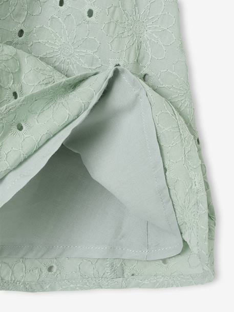 Broderie Anglaise Dress with Matching Accessory sage green 