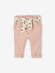 -Paperbag Trousers with Belt, for Babies