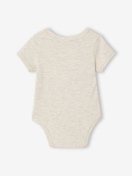 Pack of 5 short-sleeved baby bodysuits ecru 
