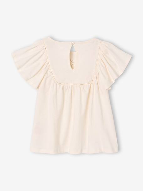 T-shirt blouse with short sleeves ecru 