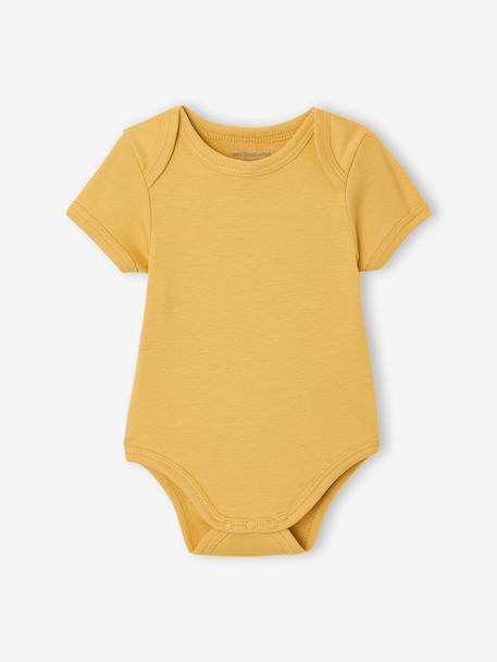 Pack of 5 short-sleeved baby bodysuits ecru 