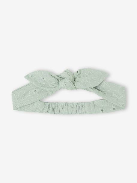 Broderie Anglaise Dress with Matching Accessory sage green 