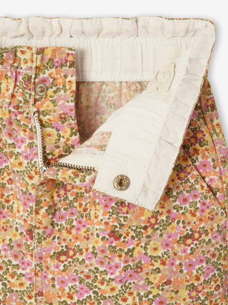 Wide-leg paperbag leopard print trousers for girls beige+chocolate+multicoloured+vanilla 