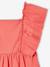 Girl's butterfly sleeve dress coral+ecru 