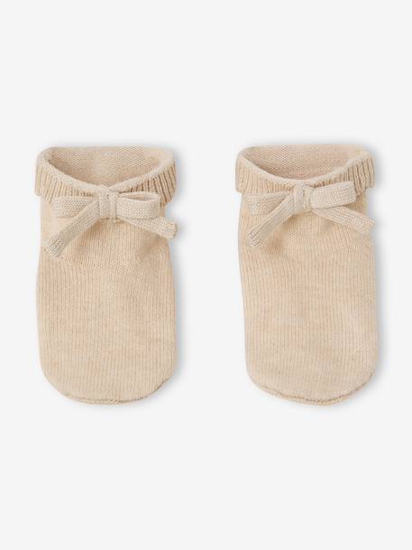 3-Piece Knitted Set for Baby Girls marl beige 