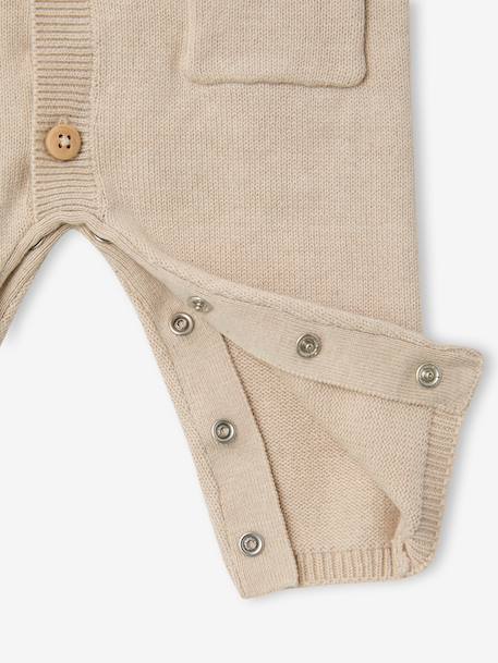 Bandana Bib & Sleepsuit Set for Boys marl beige 