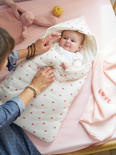 Baby Nest in Cotton Gauze crystal blue+grey blue+printed beige+printed pink+vanilla+white+WHITE MEDIUM ALL OVER PRINTED 