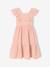 Girl's midi dress in cotton gauze pale pink 