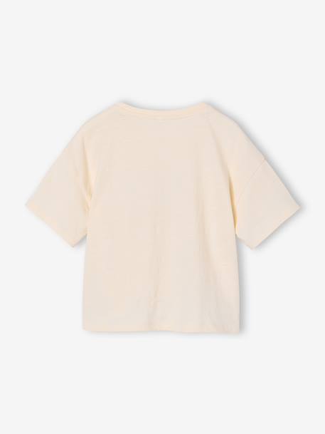 Short Sleeve T-Shirt for Girls ecru+khaki 