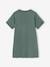 Girls' dress in lightweight fleece green+marl grey+sage green+striped blue 