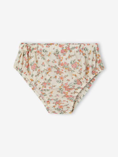 Baby dress set with culotte-style briefs and bandeau ecru 