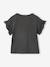 T-Shirt with Iridescent Motif & Short Ruffled Sleeves for Girls anthracite+navy blue+pale pink+pale yellow 