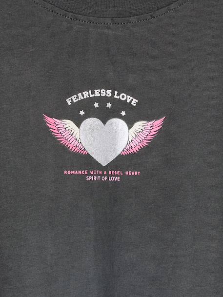 Short-sleeved printed T-shirt for girls anthracite+beige+pale yellow+sandy beige 