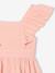 Girl's midi dress in cotton gauze pale pink 
