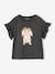 T-Shirt with Iridescent Motif & Short Ruffled Sleeves for Girls anthracite+navy blue+pale pink+pale yellow 