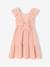 Girl's midi dress in cotton gauze pale pink 
