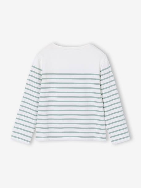 Long Sleeve Striped Top for Girls plum+sage green+striped blue 