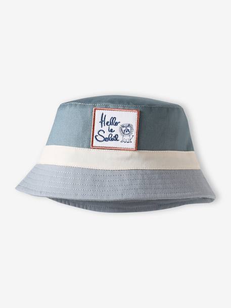 Colourblock Bucket Hat for Baby Boys blue+sage green 