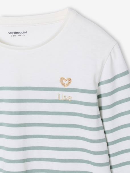 Long Sleeve Striped Top for Girls plum+sage green+striped blue 