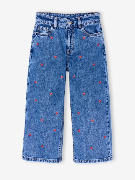 Embroidered Susan wide-leg jeans for girls bleached denim+deep blue+denim blue+medium blue 