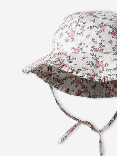 Cotton Bucket Hat for Baby Girls ecru 
