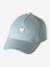 Cap with Embroidered Heart for Girls aqua green+pale blue+pale pink 