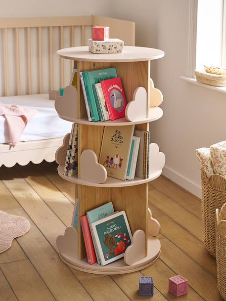 COEUR 3-Tier Rotating Bookshelf pale pink 