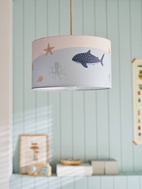 Sea animals lampshade printed blue 
