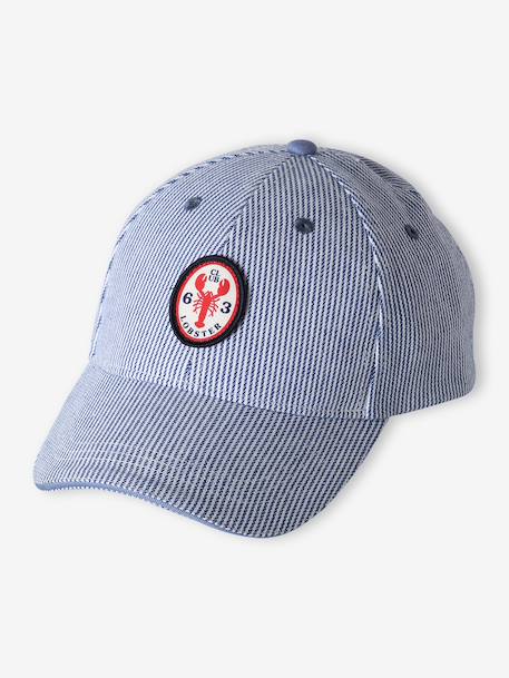 Cap for Boys striped navy blue 