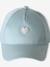 Cap with Embroidered Heart for Girls aqua green+pale blue+pale pink 