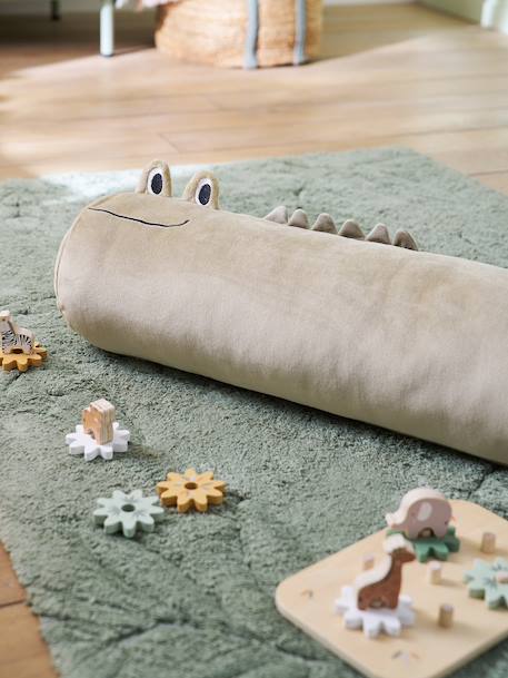 Crocodile bolster cushion BAYOU green 