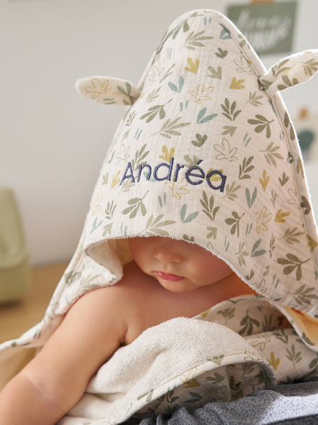 Cotton Muslin Bath Cape + Wash Mitt, BAYOU multicoloured 