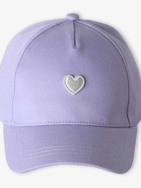Cap with Embroidered Heart for Girls aqua green+pale blue+pale pink 