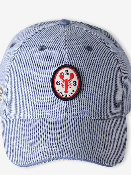 Cap for Boys striped navy blue 