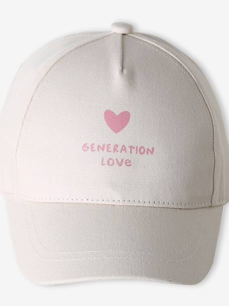 Girl's 'Génération love' cap ecru 