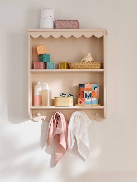 Festoon 2-Tier Coat Hanger Shelf With 4 Hooks rose 