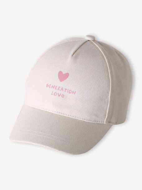 Girl's 'Génération love' cap ecru 