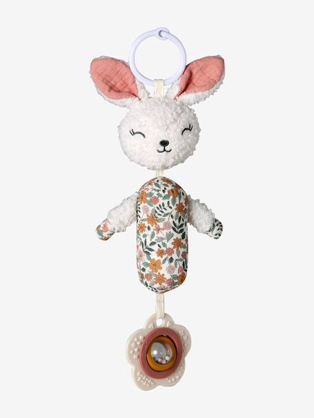 Hanging rabbit sensory rattle rose 