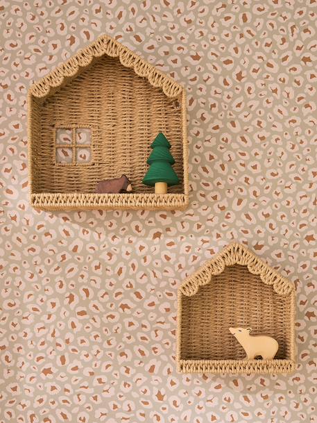 Pack of 2 house shelves beige 
