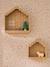 Pack of 2 house shelves beige 