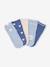Pack of 5 Pairs of 'Bear' Socks for Babies chambray blue+ecru 