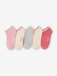 Girls-Pack of 5 Pairs Rib Knit Trainer Socks for Girls