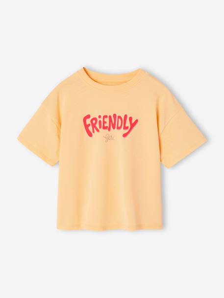 Short-sleeved printed T-shirt for girls anthracite+beige+pale yellow+sandy beige 