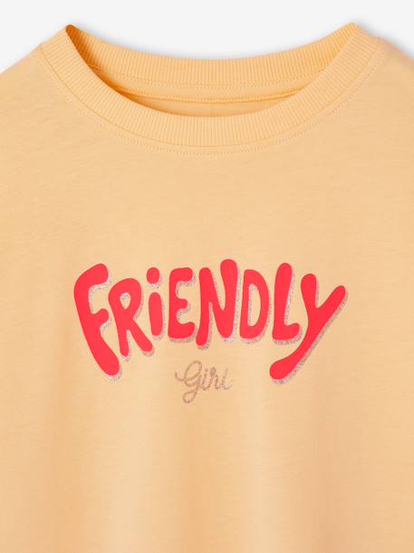 Short-sleeved printed T-shirt for girls anthracite+beige+pale yellow+sandy beige 