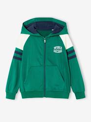 Boys-Boys' sporty zip-up hooded sweatshirt with raglan sleeves 