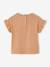T-shirt with short sleeves for babies in yarn pecan nut 