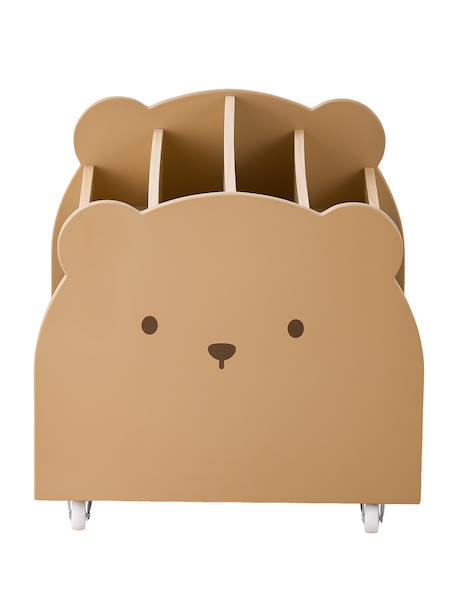 Bear bookshelf on wheels for kids mocha 
