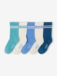 Baby-Pack of 5 Pairs of Striped Rib Knit Socks for Boys