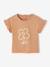T-shirt with short sleeves for babies in yarn pecan nut 